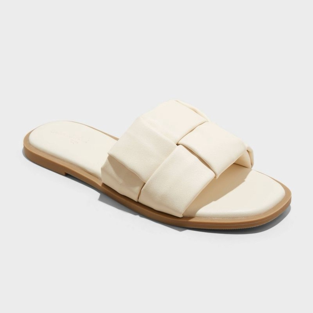 Universal Thread Brand New Ivory Basic Slide Sandals Women’s Size 8.5